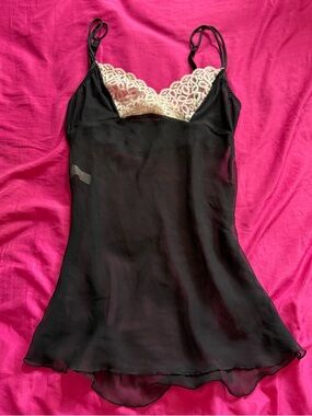 Black Lace-Trim Slip Chemise - Women Intimates